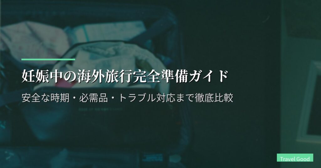 妊娠中の海外旅行完全準備ガイド｜安全な時期・必需品・トラブル対応まで徹底比較