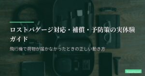 ロストバゲージ対応・補償・予防策の実体験ガイド｜飛行機で荷物が届かなかったときの正しい動き方