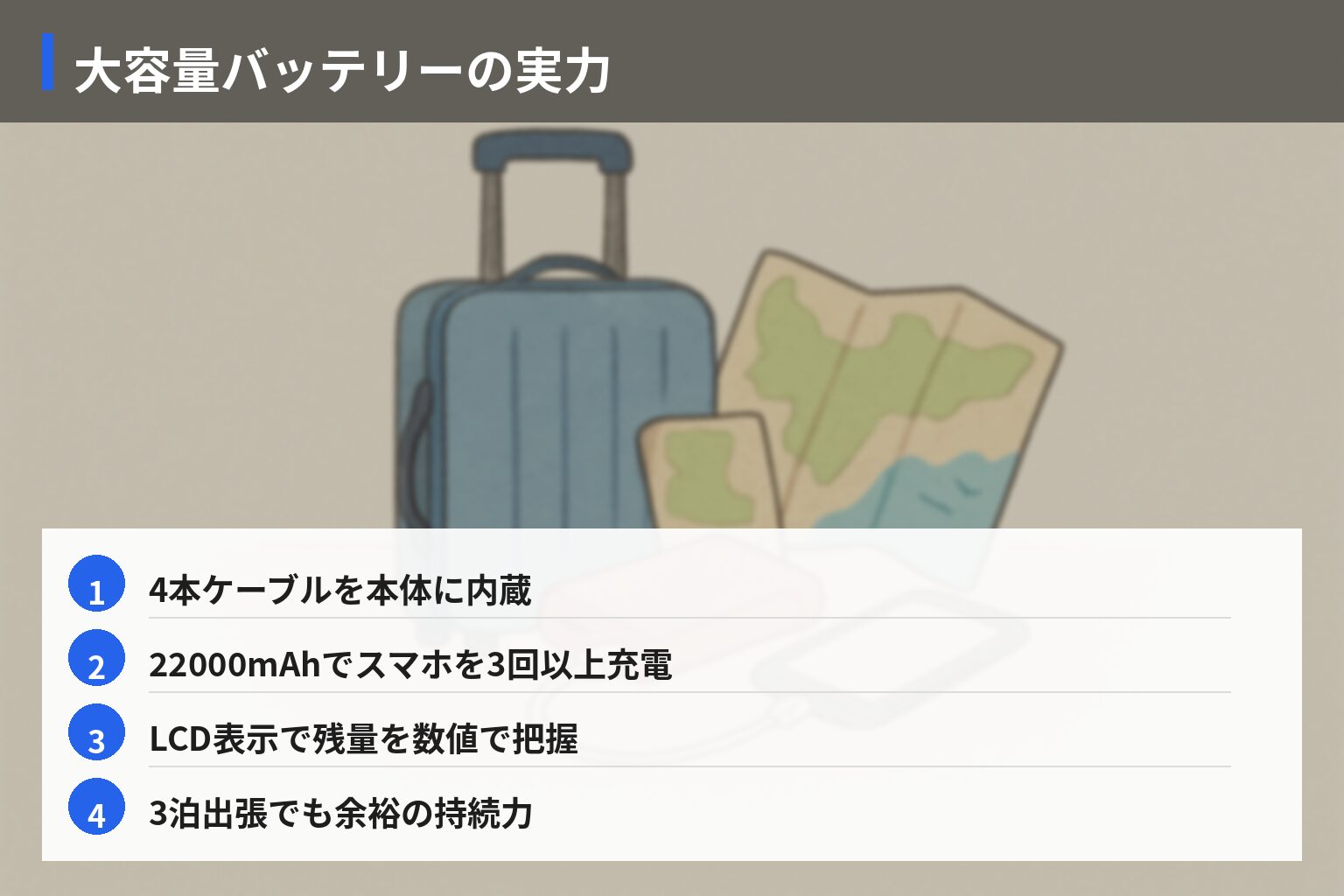 おすすめモバイルバッテリー6選（2026年最新版）の図解・説明イラスト