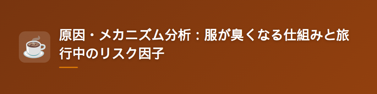 原因・メカニズム分析：服が臭くなる仕組みと旅行中のリスク因子