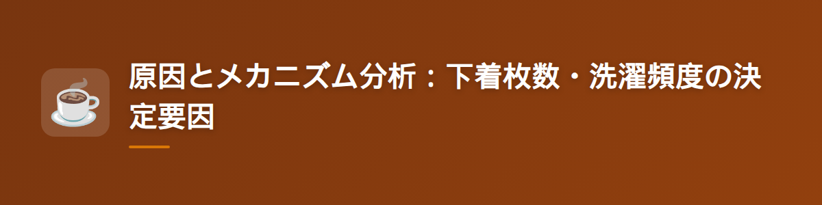 原因とメカニズム分析：下着枚数・洗濯頻度の決定要因