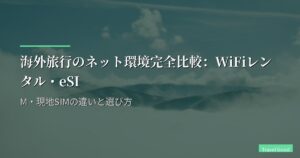 海外旅行のネット環境：WiFiレンタル・eSIM・現地SIMの違いと選び方