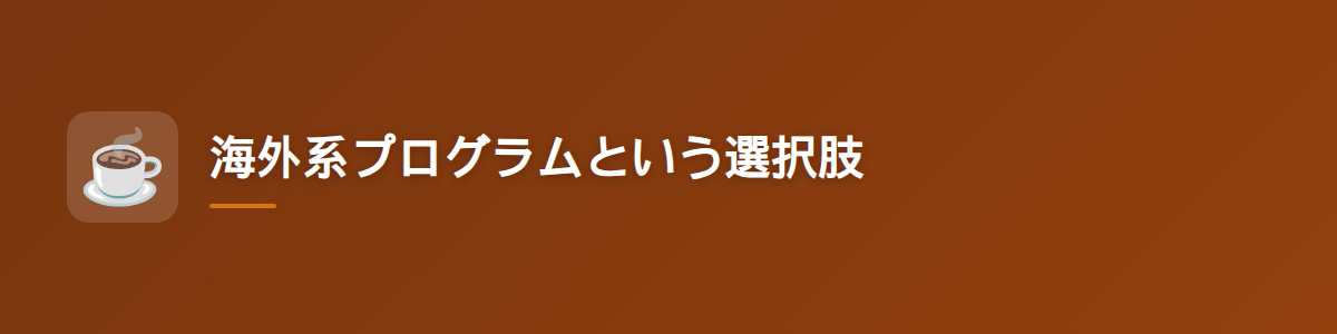 海外系プログラムという選択肢